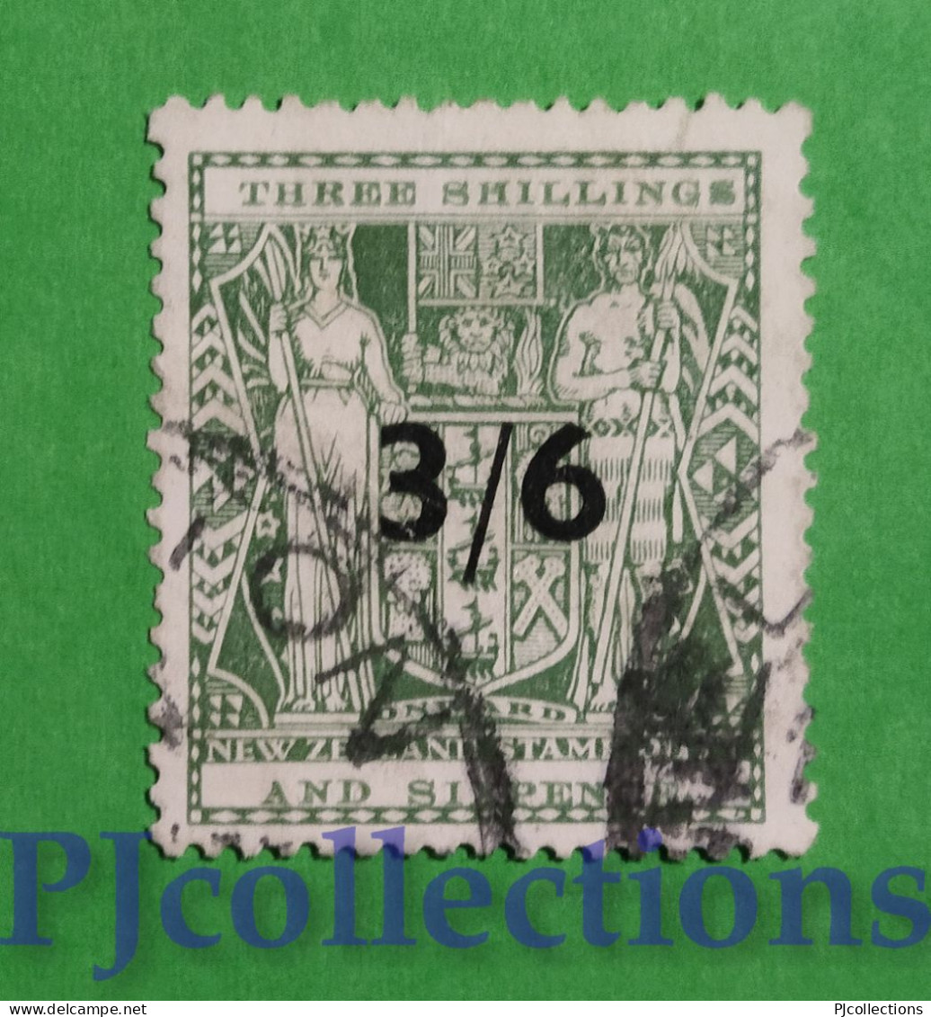 S749- NUOVA ZELANDA - NEW ZEALAND 1940 FISCAL STAMP OVERPRINTED 3/6d USATO - USED - Used Stamps