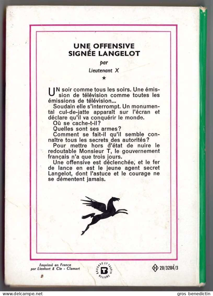Hachette - Bibliothèque Verte N°353 - Lieutenant X - "Une Offensive Signée Langelot" - 1968 - #Ben&Lange - Biblioteca Verde