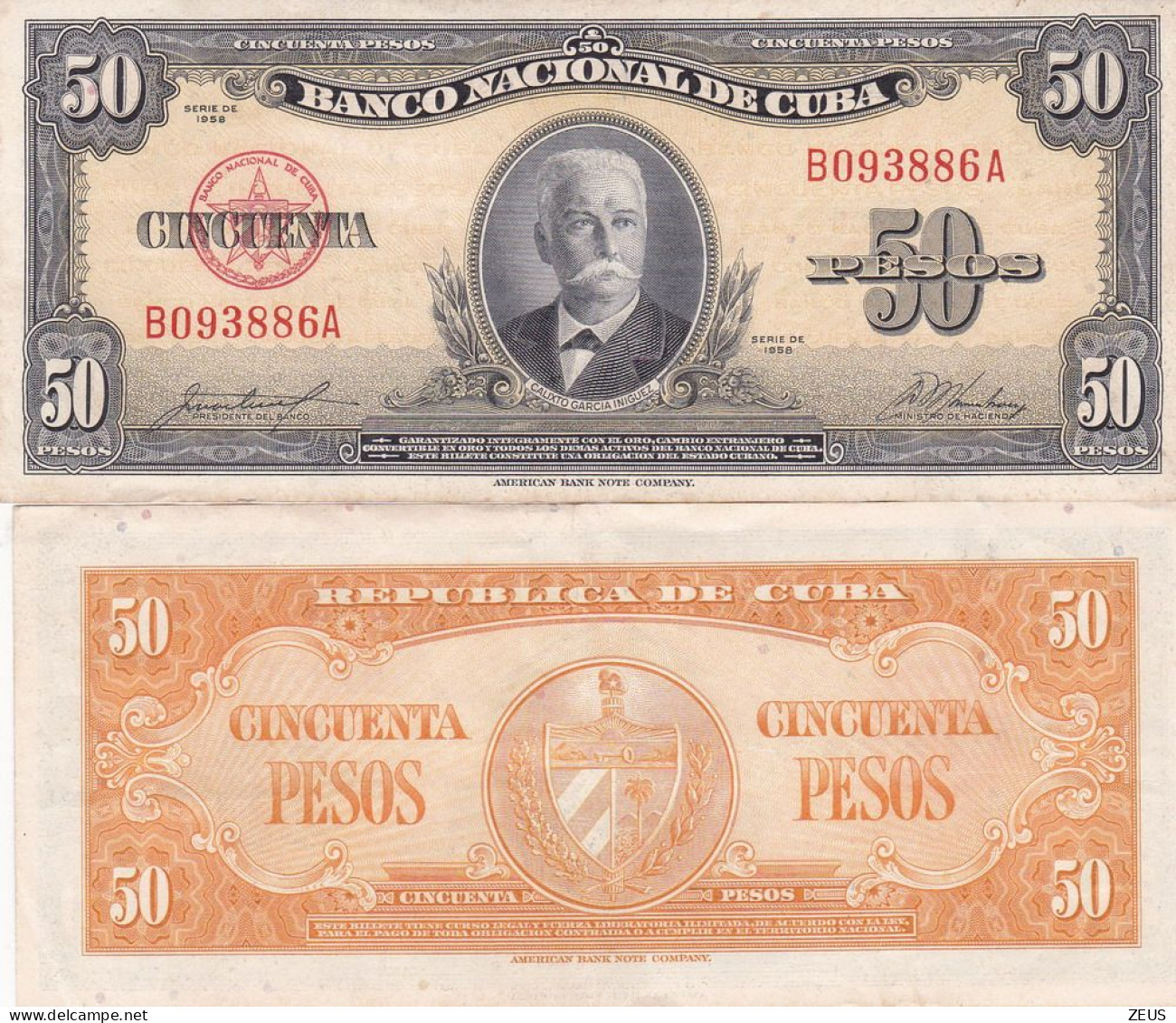 CUBA 50 PESOS  1958 P81B BB - Cuba