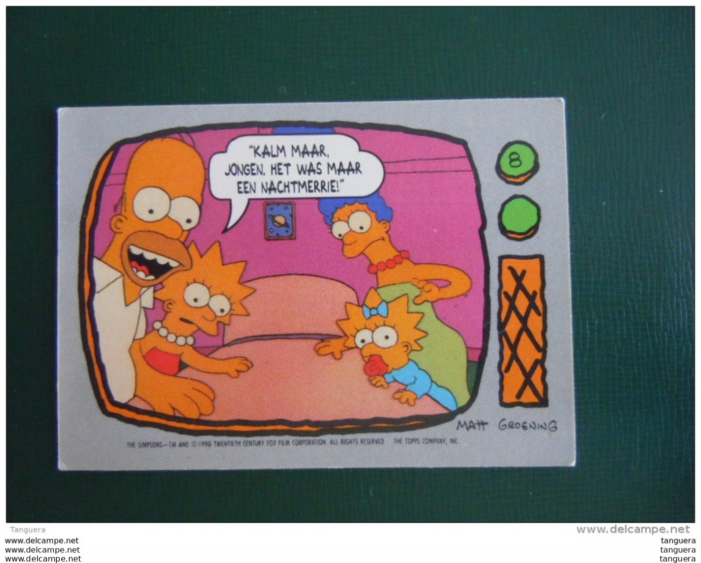 8 The Simpsons Topps 1990 Trading Cards Belgum Dutch Nederlands Neerlandais - Andere & Zonder Classificatie