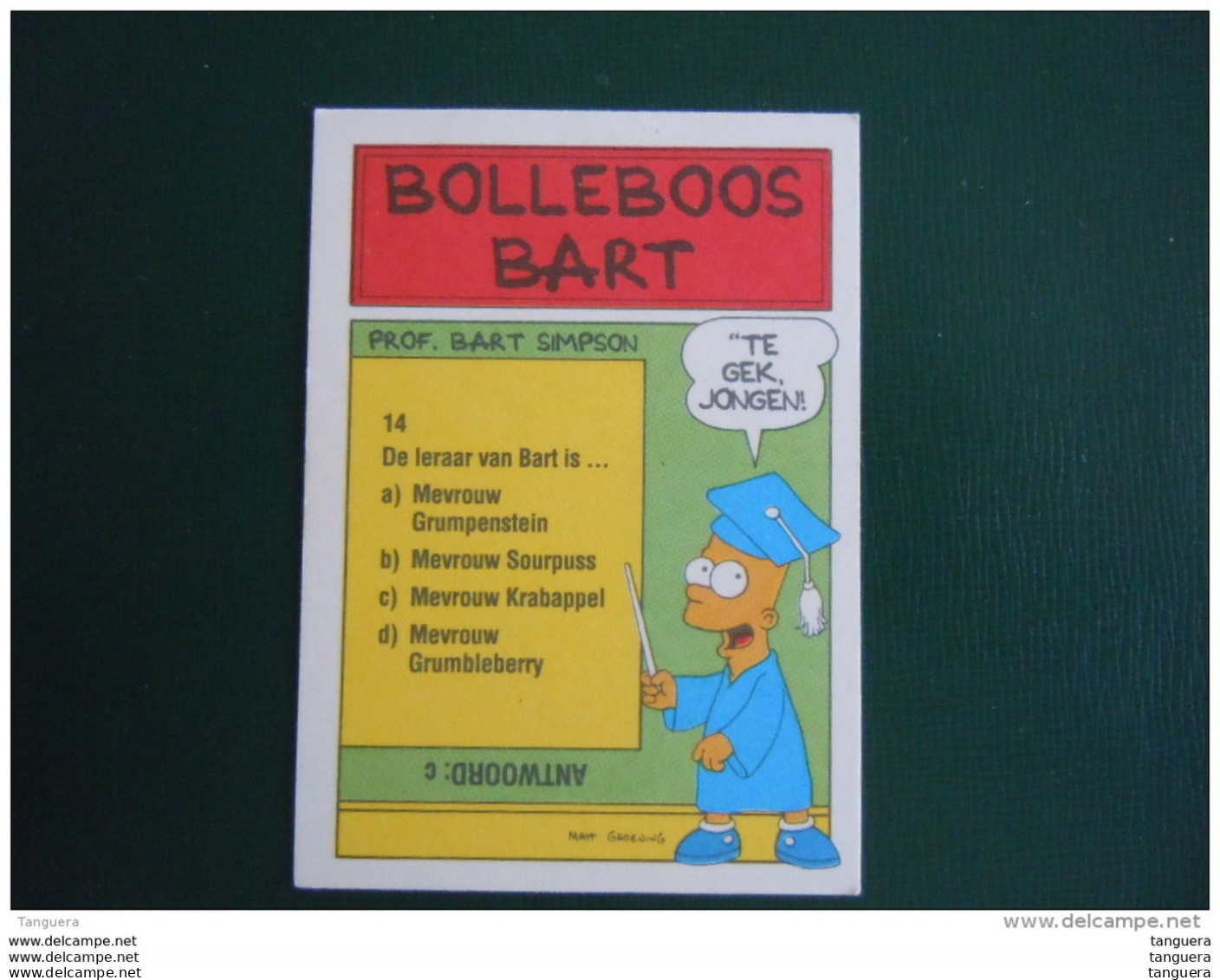 33 The Simpsons Topps 1990 Trading Cards Belgum Dutch Nederlands Neerlandais - Altri & Non Classificati