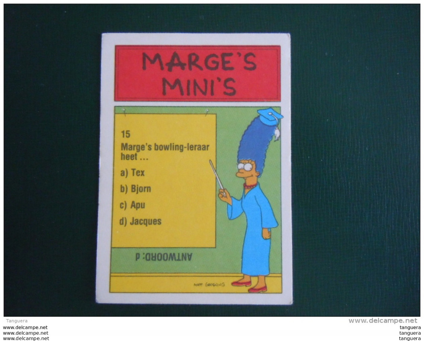 38 The Simpsons Topps 1990 Trading Cards Belgum Dutch Nederlands Neerlandais - Altri & Non Classificati