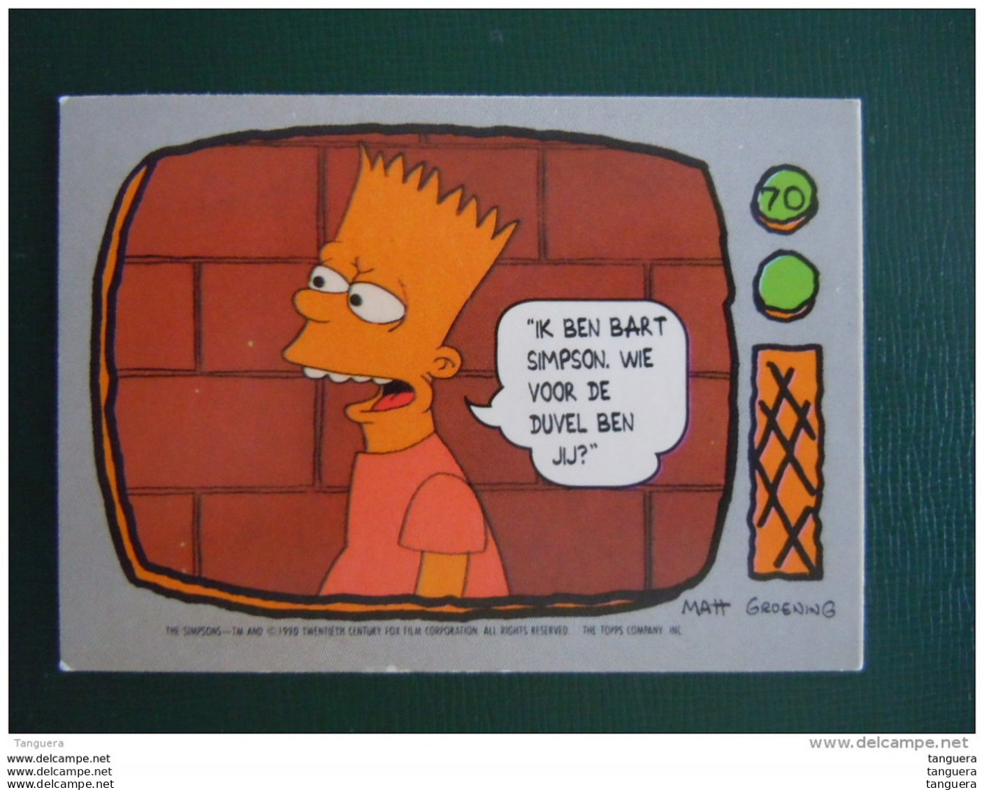 70 The Simpsons Topps 1990 Trading Cards Belgum Dutch Nederlands Neerlandais - Autres & Non Classés