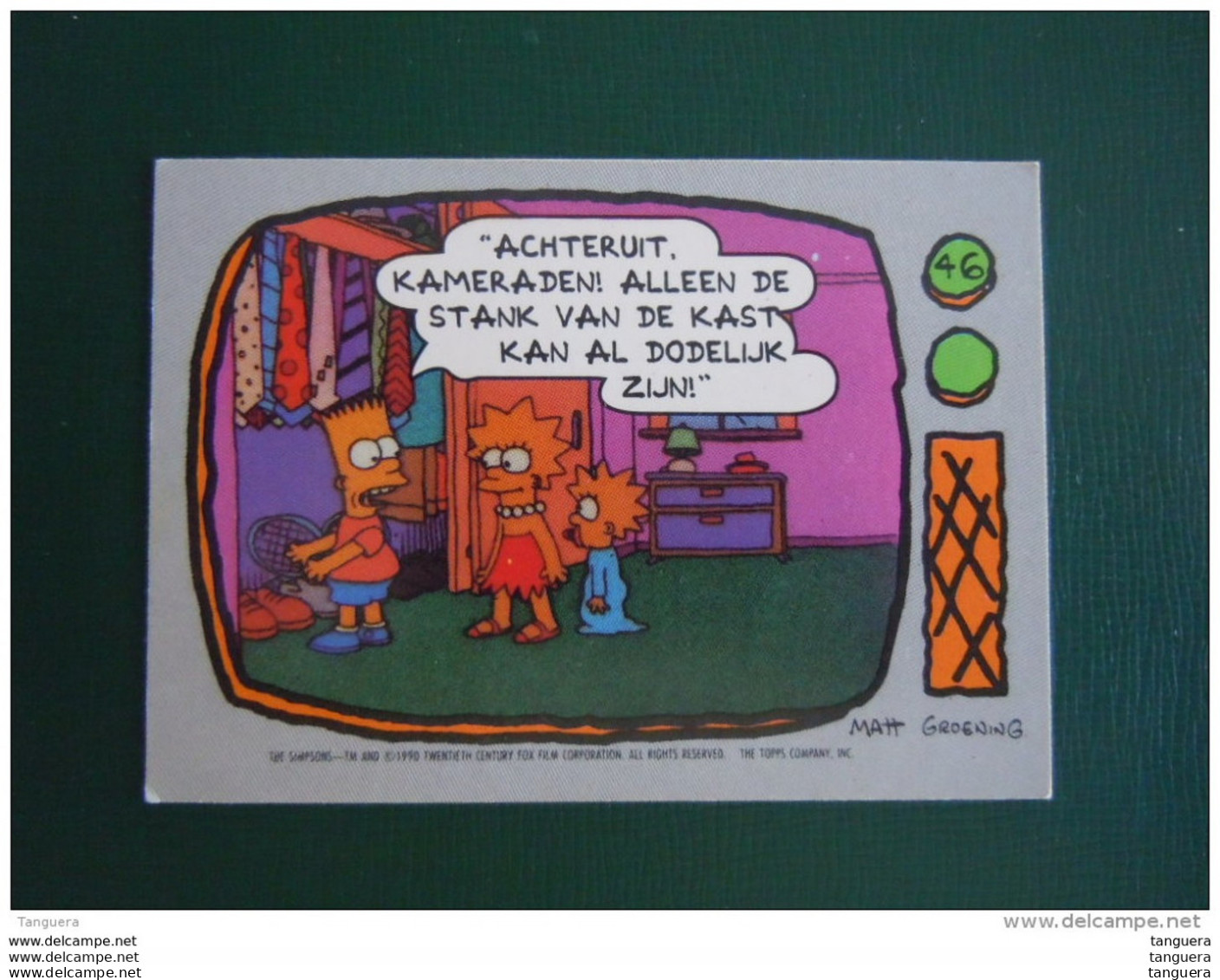 46 The Simpsons Topps 1990 Trading Cards Belgum Dutch Nederlands Neerlandais - Other & Unclassified