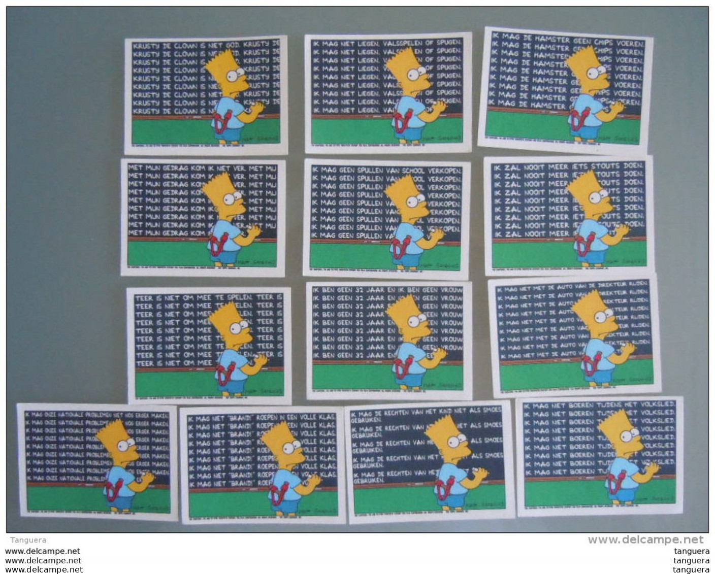13 Exemp. The Simpsons Topps 1990 Trading Cards Belgum Dutch Nederlands Neerlandais - Sonstige & Ohne Zuordnung