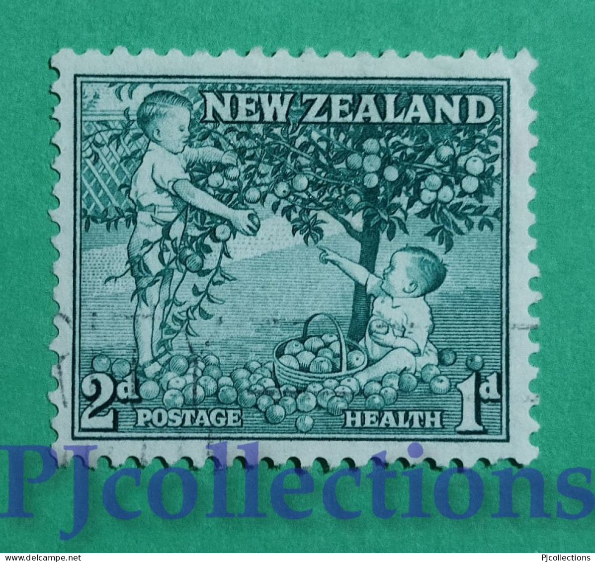 S753- NUOVA ZELANDA - NEW ZEALAND 1956 BAMBINI - CHILDREN 2d+1d HEALTH USATO - USED - Used Stamps