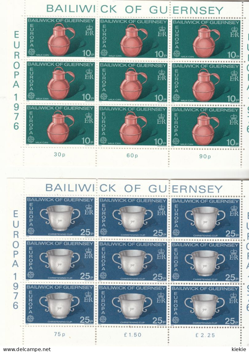 Guernsey 2  Postzegelvelletjes Europazegels Uitgave 1976 - Guernesey