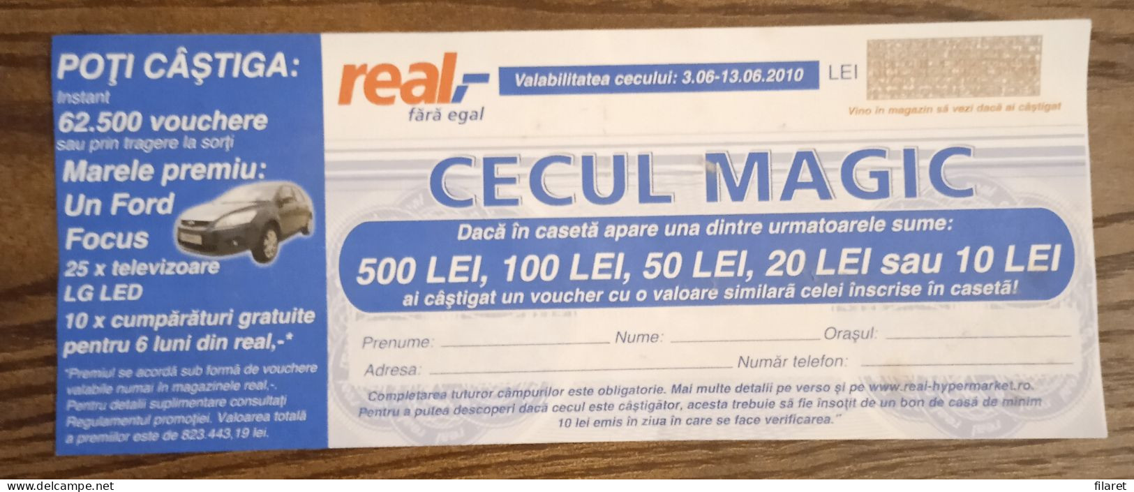 CECUL MAGIC-REAL,ROMANIA SHOPPING TICKET - Tickets D'entrée