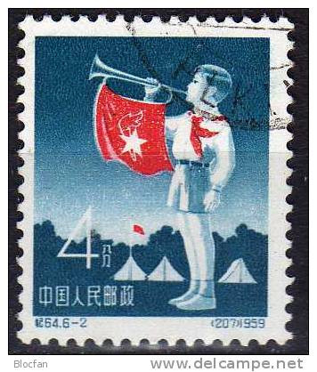Pfadfinder Volksrepublik 1959 China 486 O 1€ Abzeichen Junger Pionier Trompete Flagge Zelt Wap Stamp Scout Of Chine CINA - Used Stamps