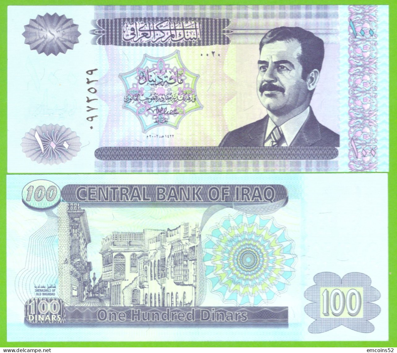 IRAQ 100 DINARS 2002 P-87  UNC - Iraq