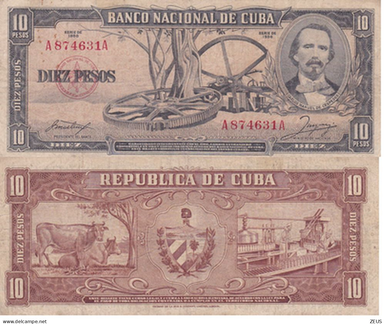 CUBA 10 PESOS  1956 P88A BB - Cuba