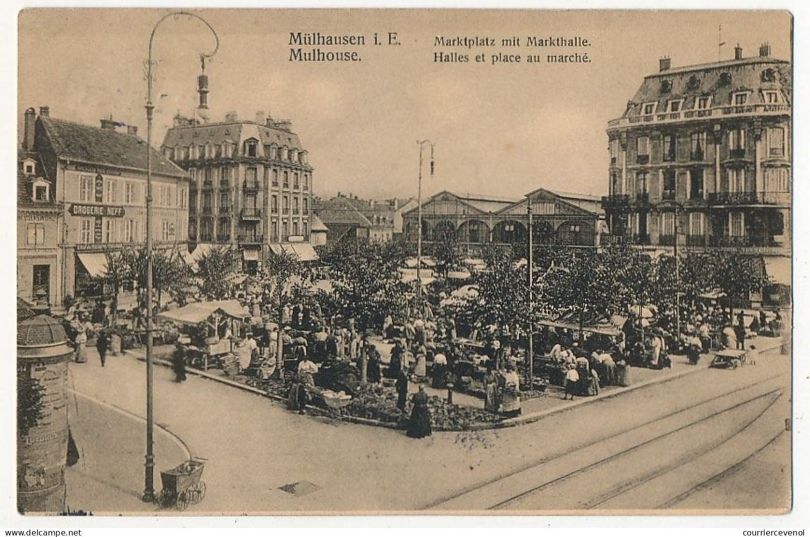 CPA - MULHOUSE (Haut-Rhin) - Halles Et Place Du Marché - Mulhouse