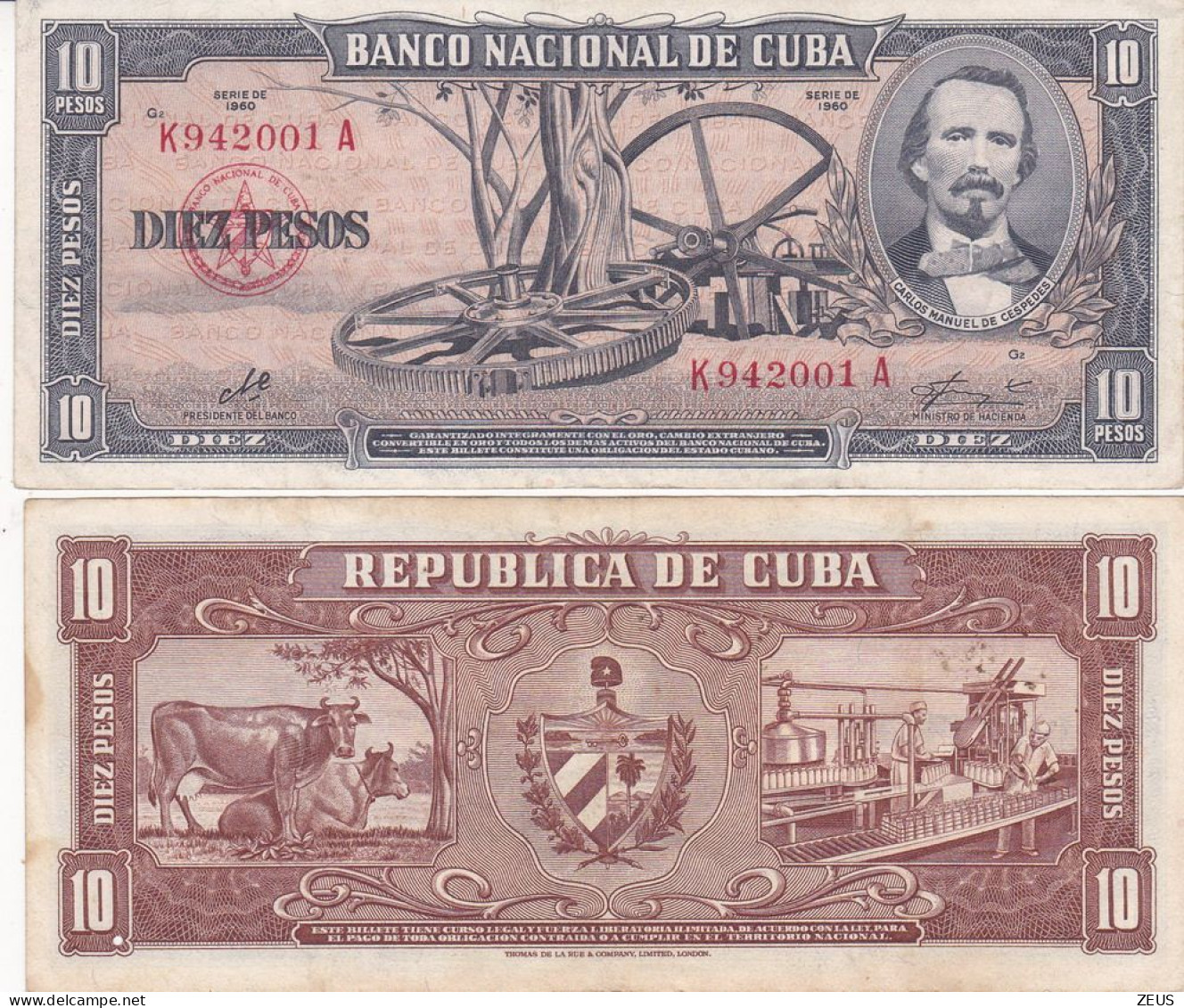 CUBA 10 PESOS  1960 P88C SPL - Cuba