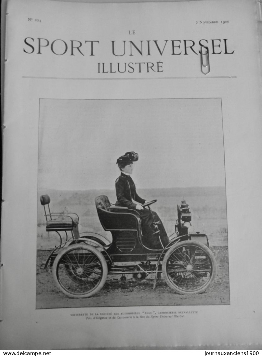 1900 COURSE VOITURE VOITURETTE PRIX ELEGANCE CARROSSERIE 1 JOURNAL ANCIEN - Historische Dokumente