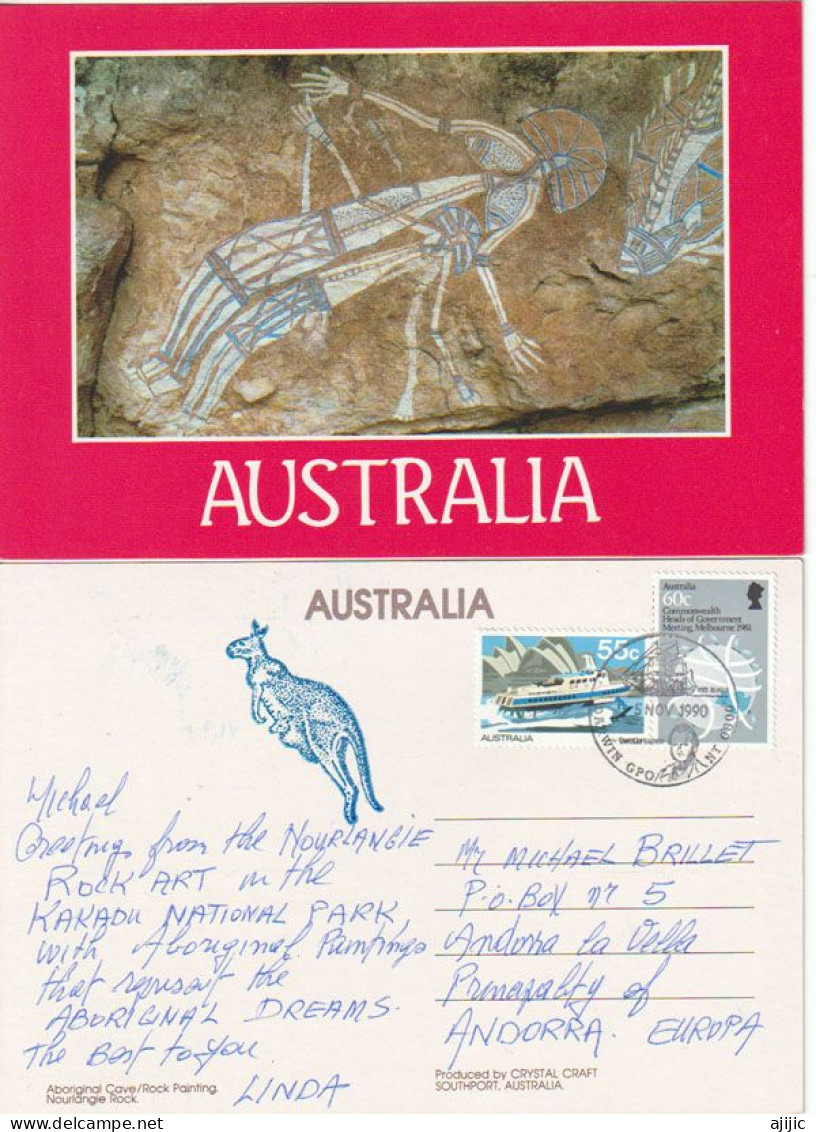 AUSTRALIA. The Nourlangie Rock Art In The Kakadu National Park (Northern Territory) Postcard To Andorra (Europa) - Ozeanien