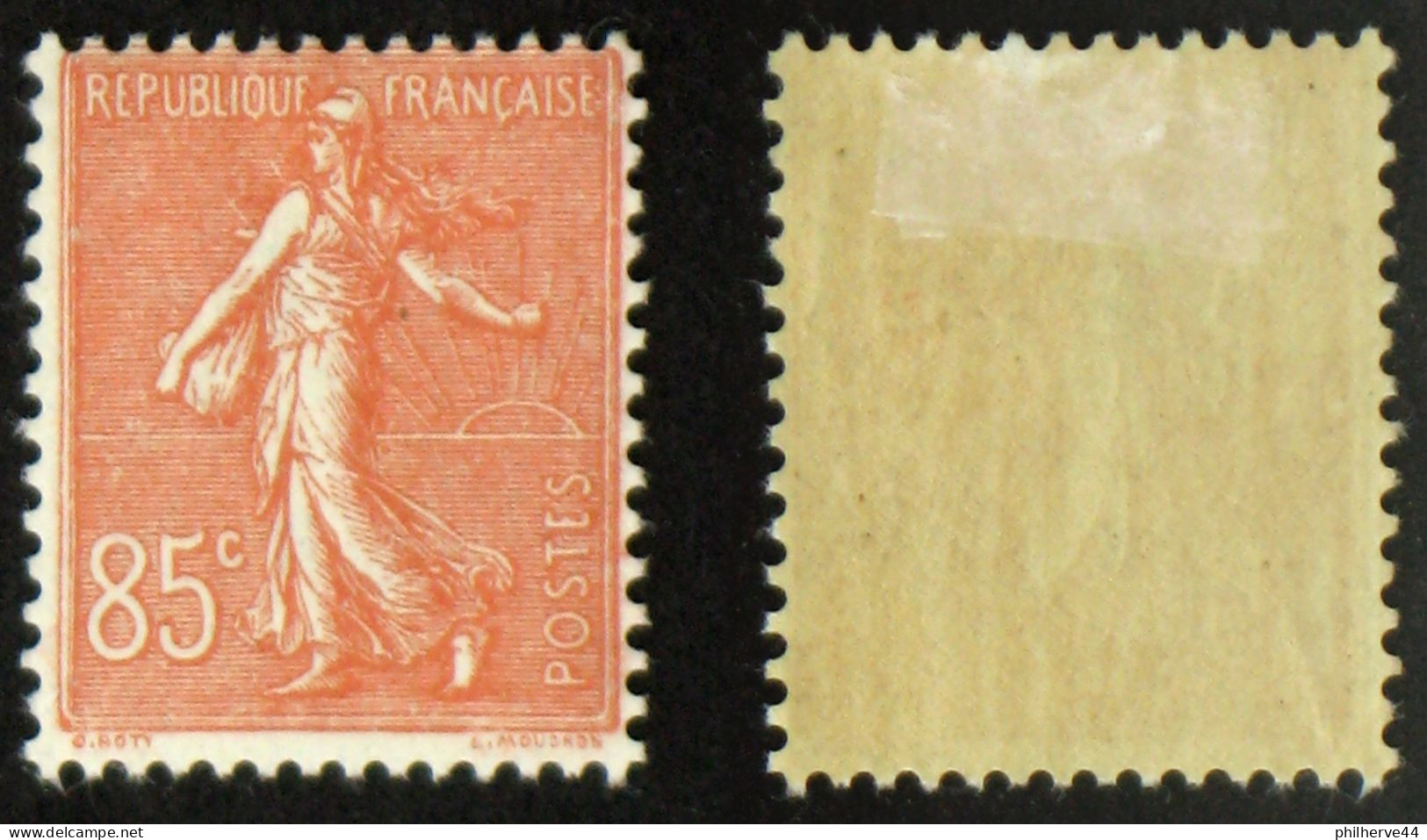 N° 204 85c Rouge Semeuse Lignée TB Neuf N* Cote 15&euro; - 1903-60 Säerin, Untergrund Schraffiert