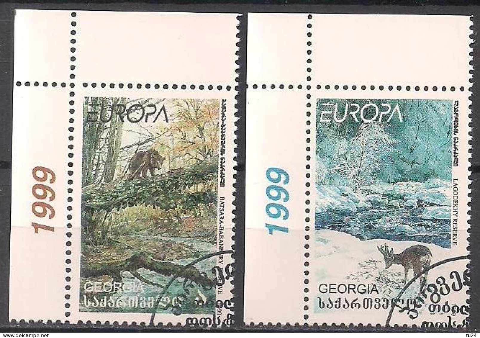 Georgien / Georgia  (1999)  Mi.Nr.  312 + 313  Gest. / Used  (3fc07) EUROPA - 1999