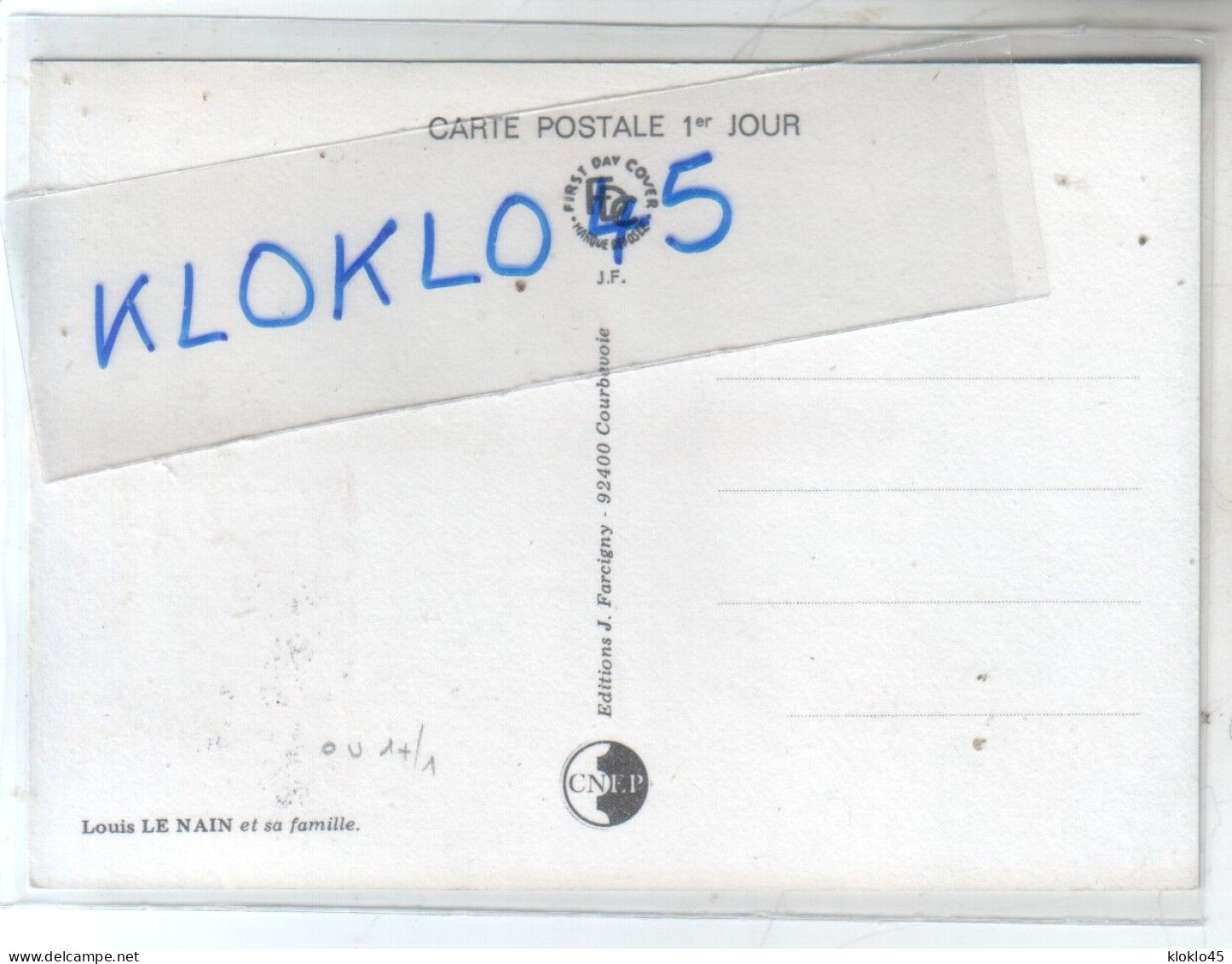 CARTE POSTALE 1er JOUR - Louis LE NAIN  Et Sa Famille - Oblitération Du Timbre 3.00 8 NOV. 1980 PARIS - CPSM - Timbres (représentations)