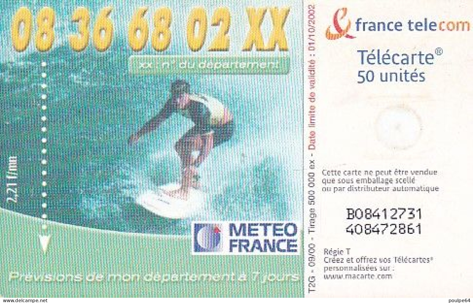 F1086  09/2000 - MÉTÉO FRANCE - 50 GEM2 - 2000