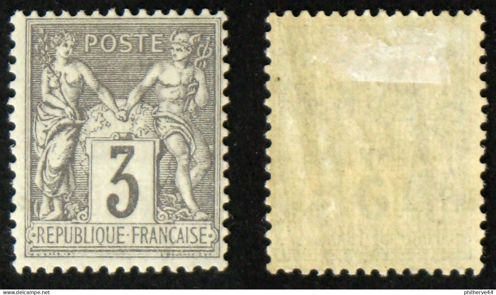 N° 87 3c SAGE Gris Neuf N* TB Cote 12€ - 1876-1898 Sage (Tipo II)