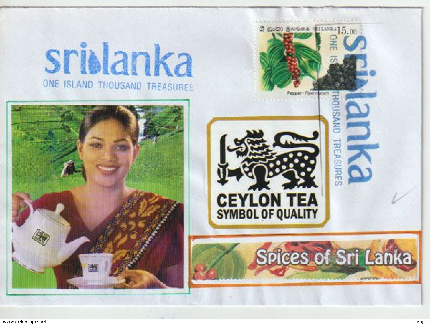 CEYLON TEA. SYMBOL OF QUALITY. SRI LANKA.ONE ISLAND.THOUSAND TREASURES. Letter From Sri Lanka - Sonstige & Ohne Zuordnung