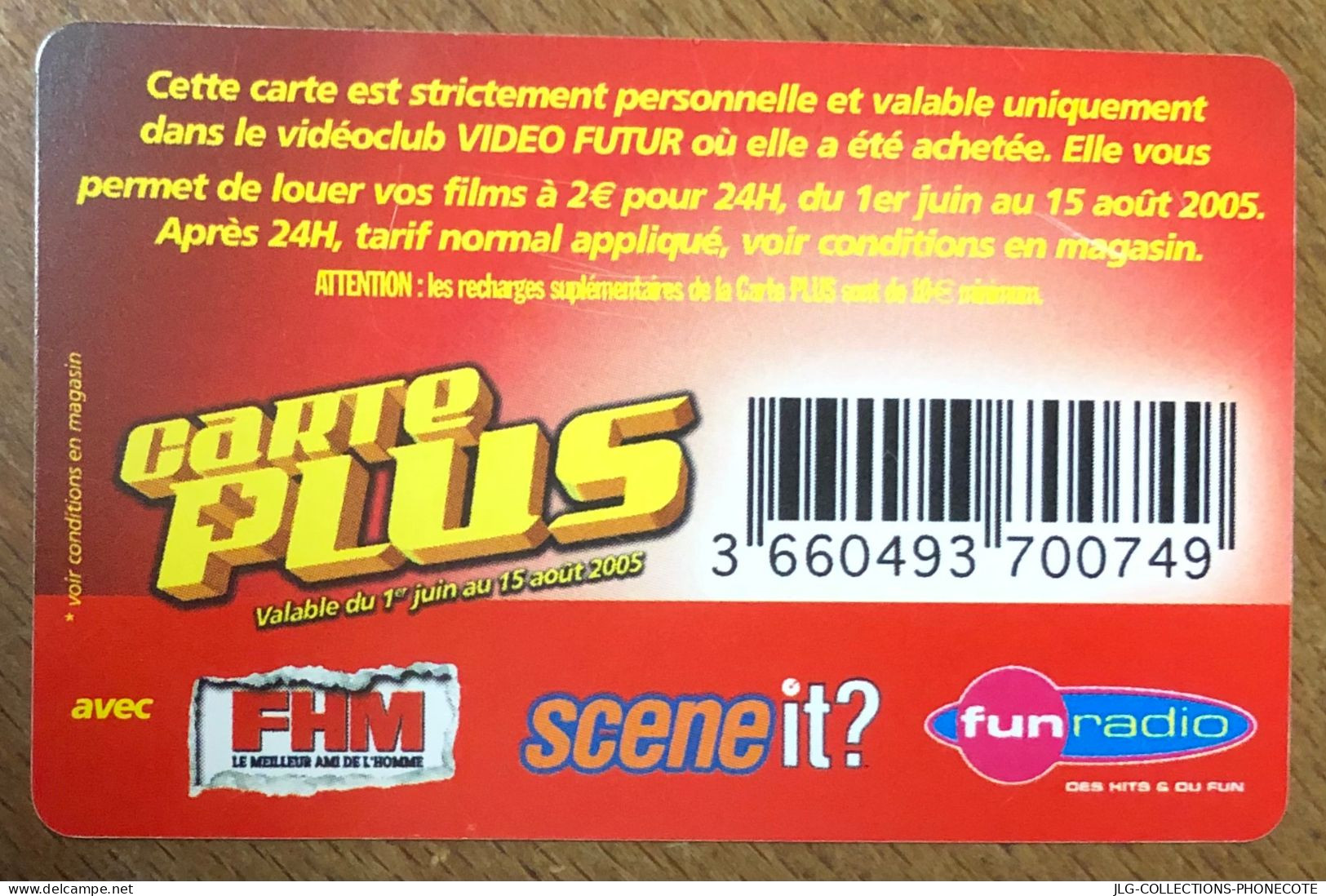 VIDEO FUTUR BENJAMIN GATES CINEMA PAS TELECARTE TELEFONKARTE SCHEDA TARJETA PHONECARD PREPAID PREPAYÉE CALLING CARD - Subscription