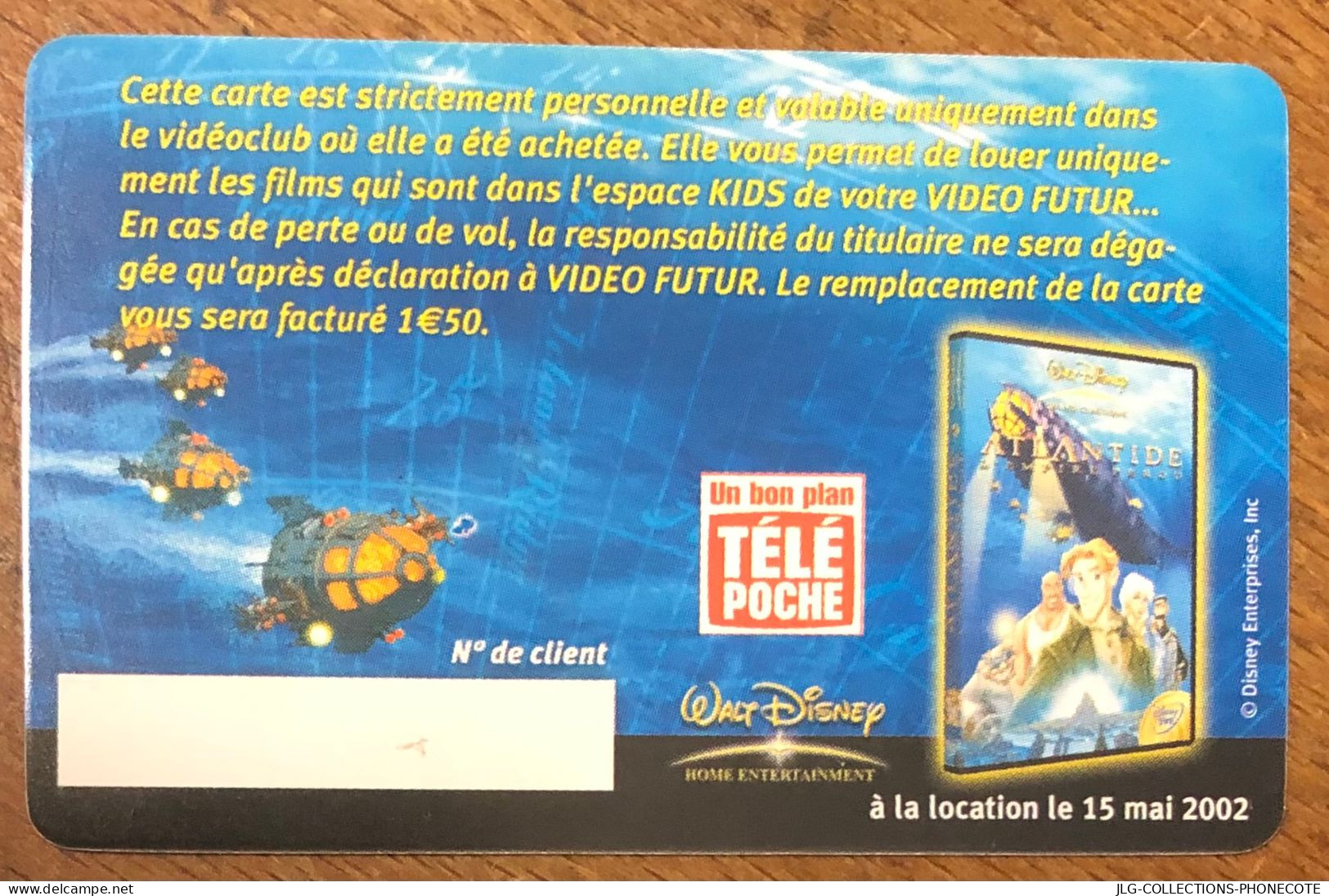 VIDEO FUTUR CARTE KIDS WALT DISNEY PAS TELECARTE TELEFONKARTE SCHEDA TARJETA PHONECARD PREPAID PREPAYÉE CALLING CARD - Kids