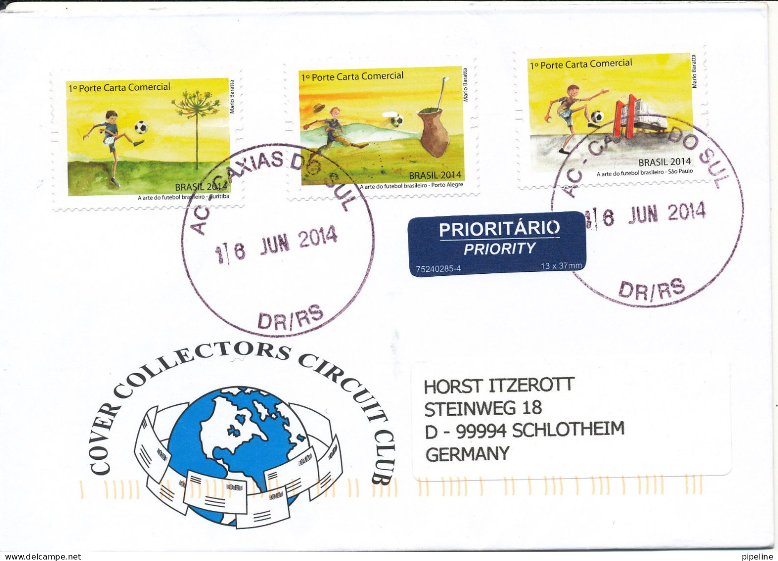 Brazil Cover Sent To Germany 16-6-2014  Topic Stamps - Storia Postale