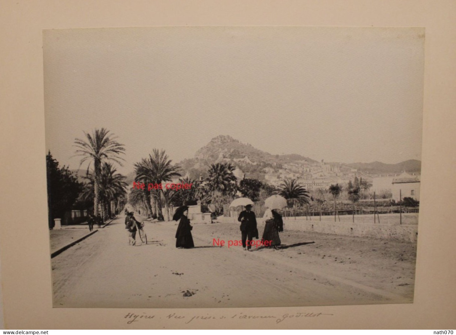 Lot 2 Photo 1890's Hyères Vue Prise De L'Avenue Godillot Ruines Du Château Var (83)  Tirage Print Vintage - Lieux