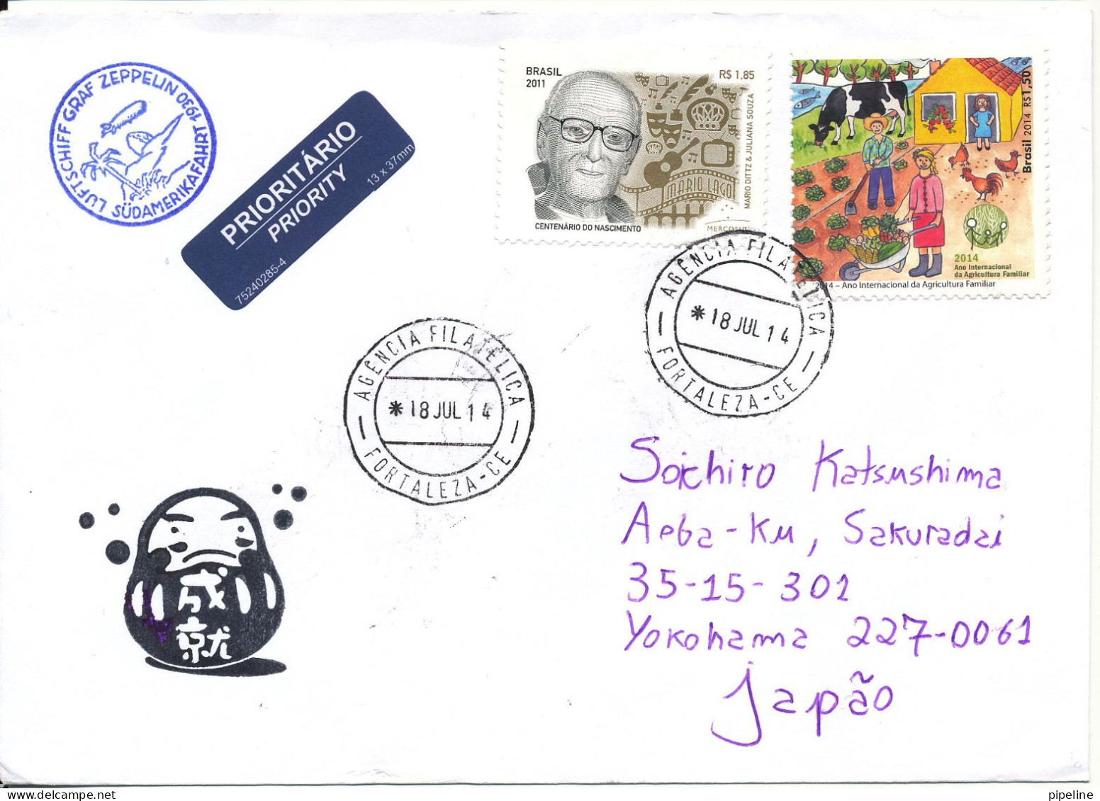 Brazil Cover Sent To Germany 18-7-2014 Topic Stamps - Lettres & Documents