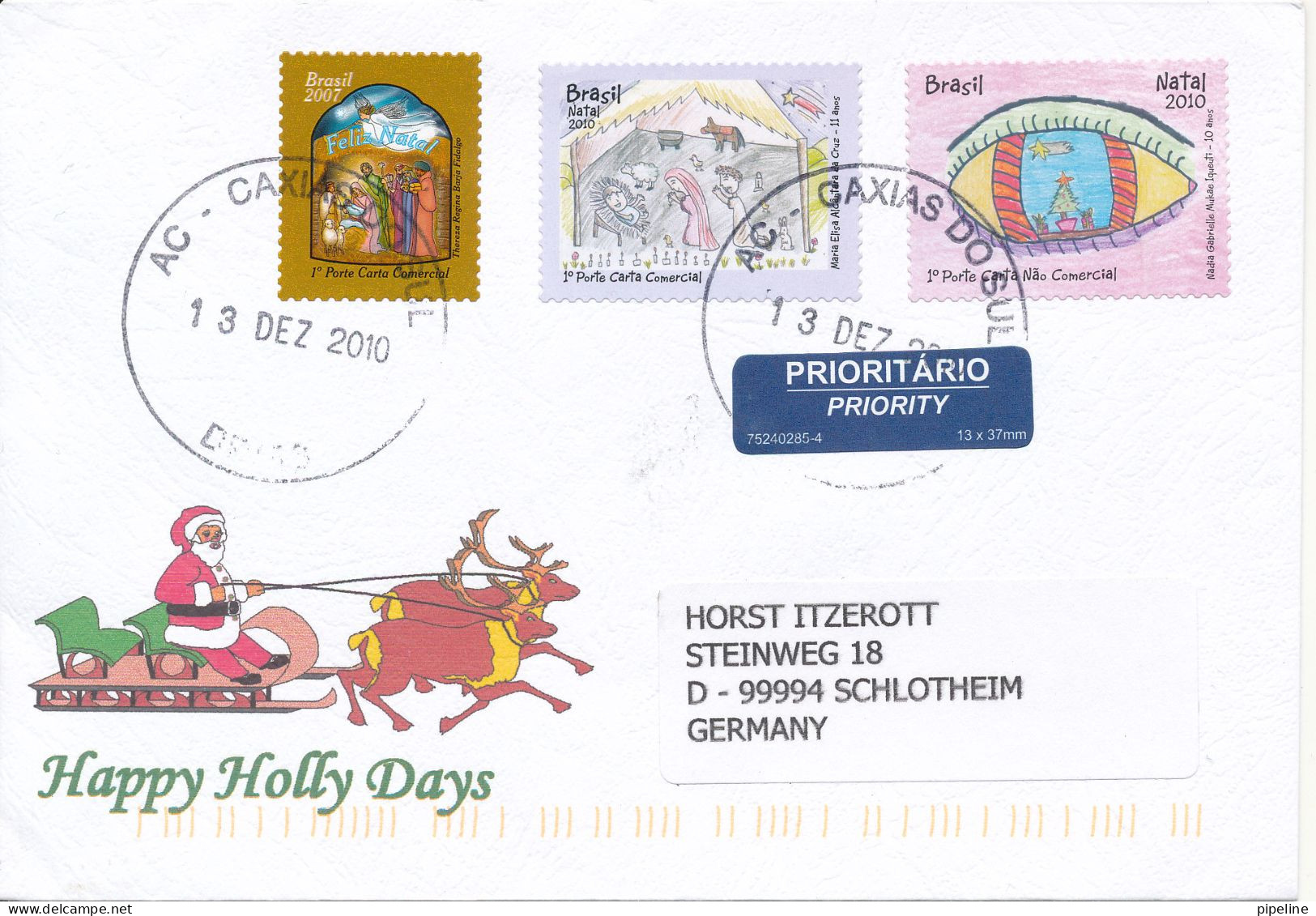 Brazil Cover Sent To Germany 13-12-2010 Topic Stamps - Briefe U. Dokumente