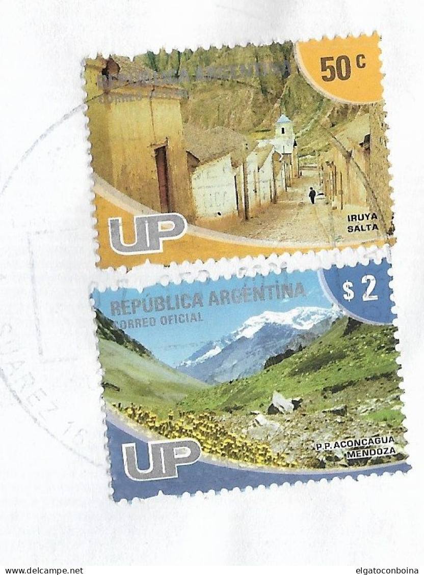 ARGENTINA 2008 LANDSCAPES UP IRUYA SALTA 50C ACONCAGUA 2P USED ON PAPER - Unused Stamps