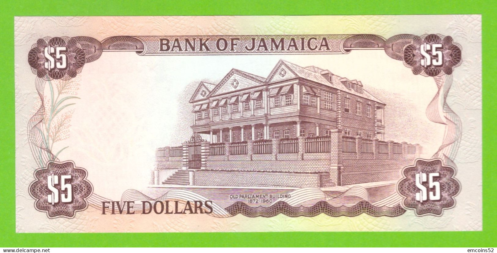 JAMAICA 5 DOLLARS 1978 P-61a/CS3  UNC STAR - Jamaique