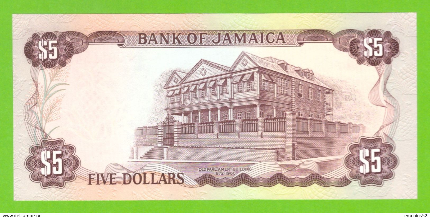 JAMAICA 5 DOLLARS 1978 P-61a/CS3  UNC STAR - Jamaica