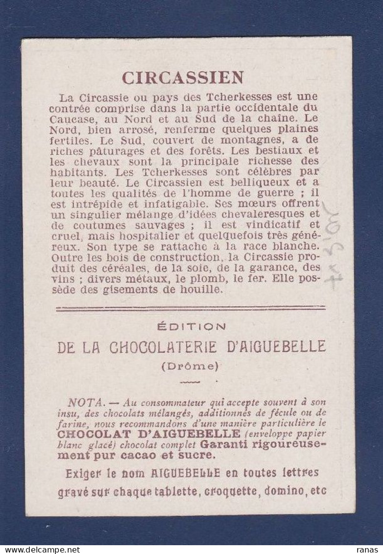 Chromo Arménie Chocolat D'Aiguebelle Circassien Voir Dos - Armenien