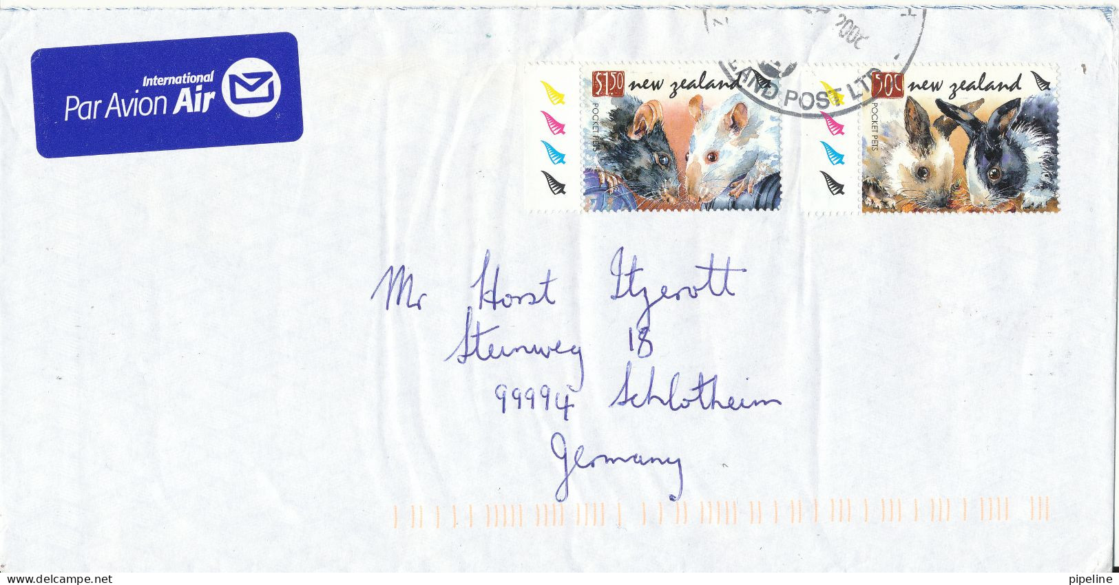 New Zealand Cover Sent Air Mail To Germany 2008 Topic Stamps - Brieven En Documenten