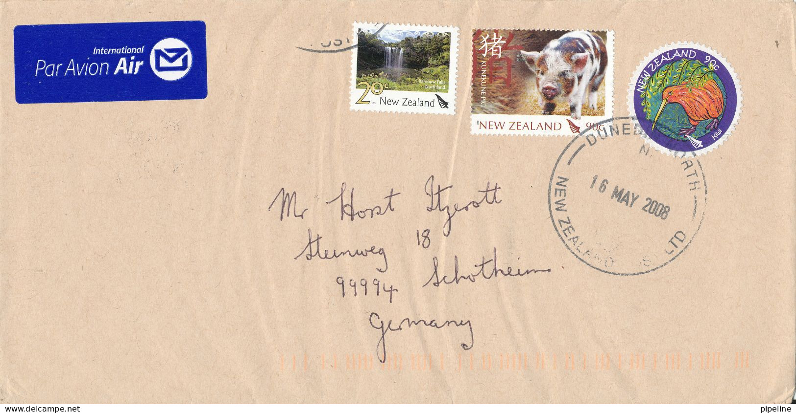 New Zealand Cover Sent Air Mail To Germany 16-5-2008 Topic Stamps - Cartas & Documentos