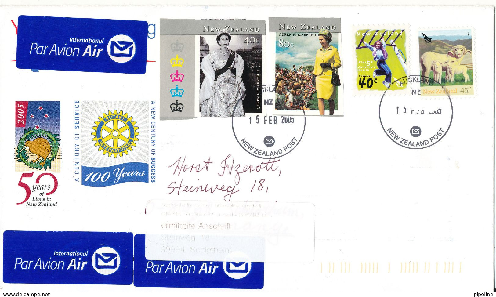 New Zealand Cover Sent Air Mail To Germany 15-2-2005 Topic Stamps - Lettres & Documents