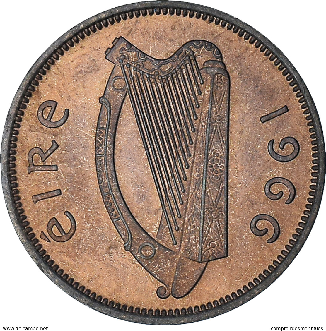 Irlande, 1/2 Penny, 1966, SPL+, Bronze, KM:10 - Ireland