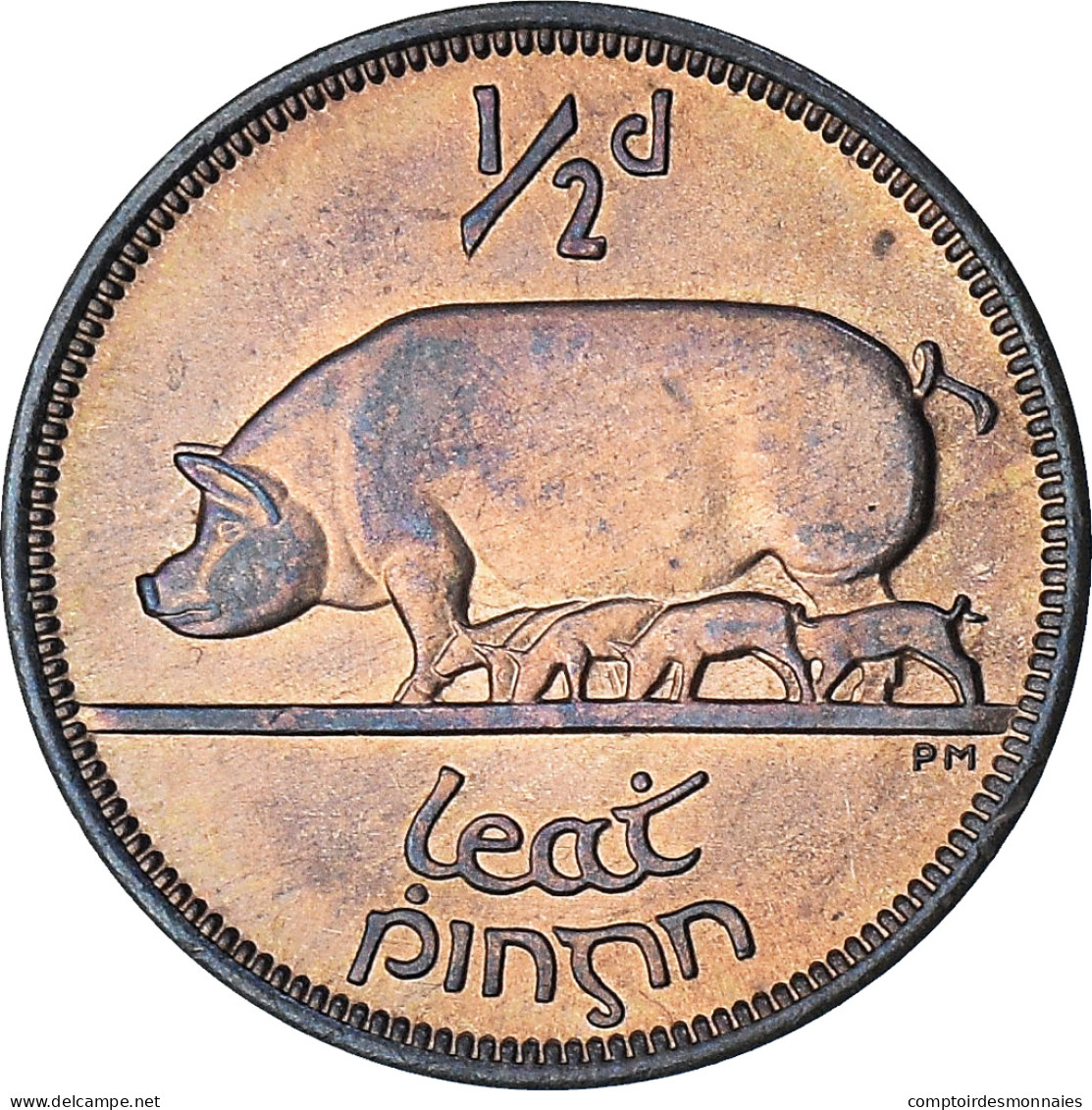 Irlande, 1/2 Penny, 1966, SPL+, Bronze, KM:10 - Ireland