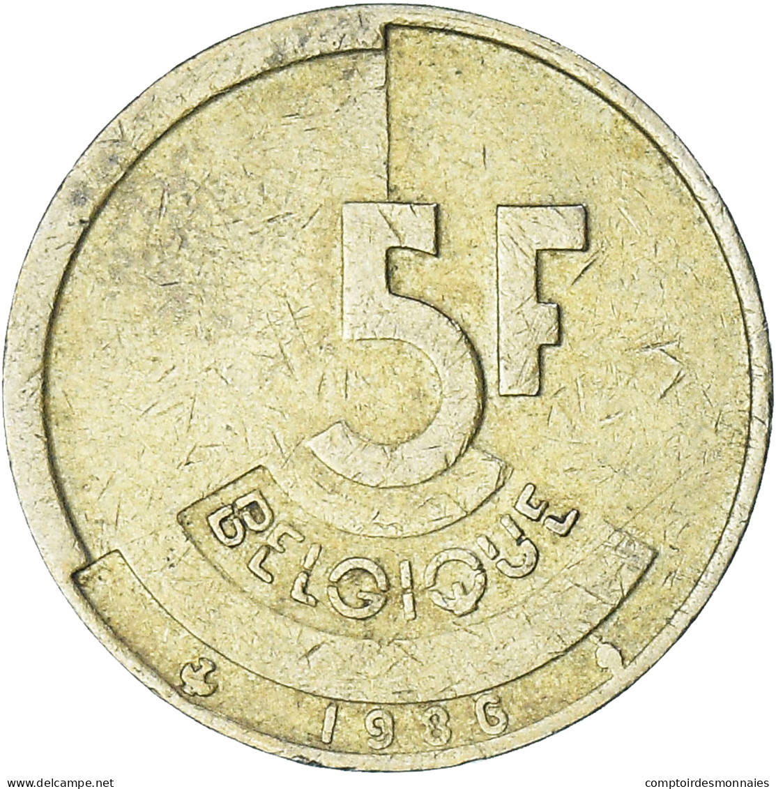 Belgique, Baudouin I, 5 Francs, 5 Frank, 1986, TTB, Laiton, KM:163 - 5 Francs