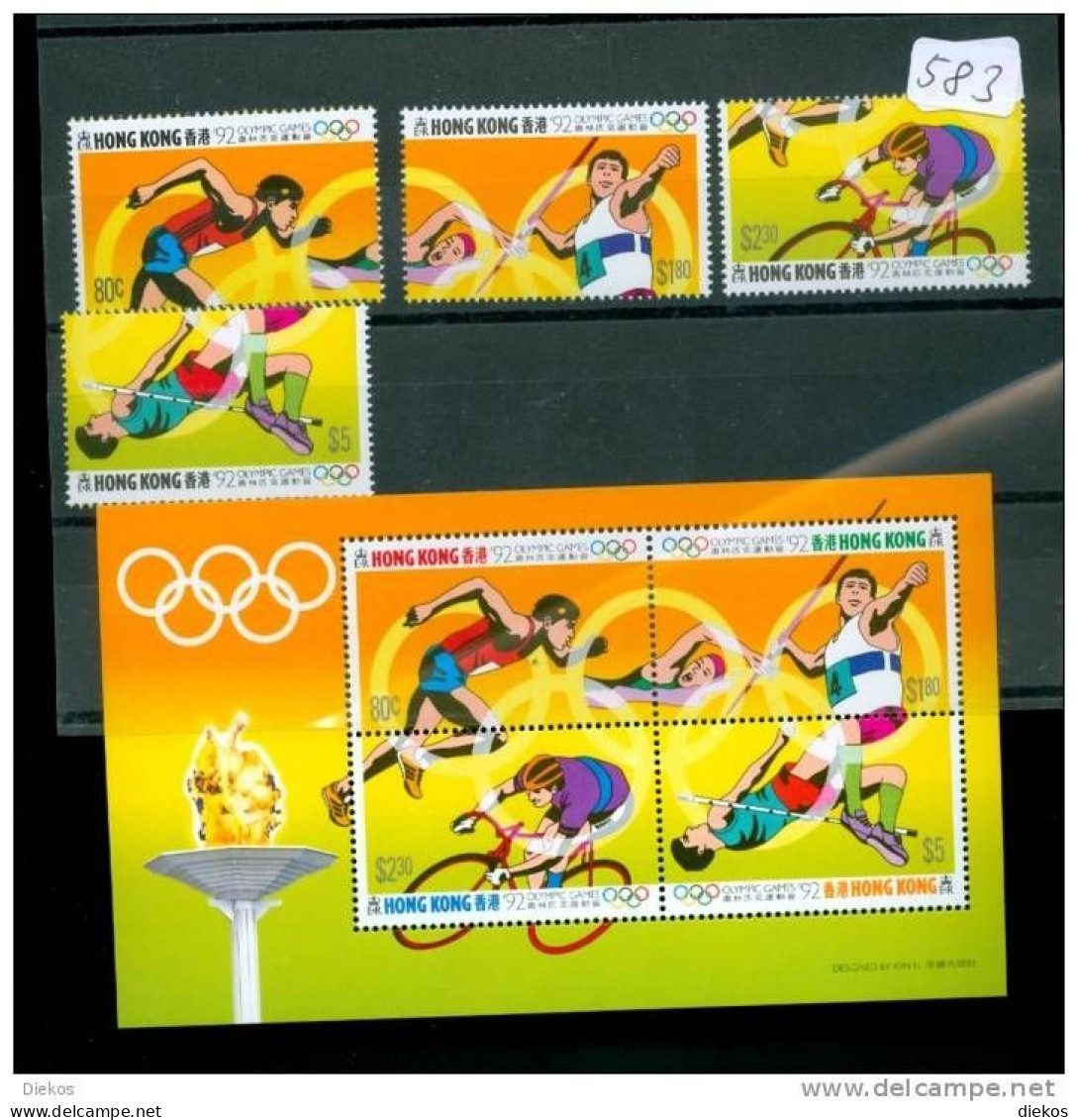 Hong Kong Olympia 1992 , No: 645 -48, Block 21,  MNH ** Postfrisch #583 - Neufs