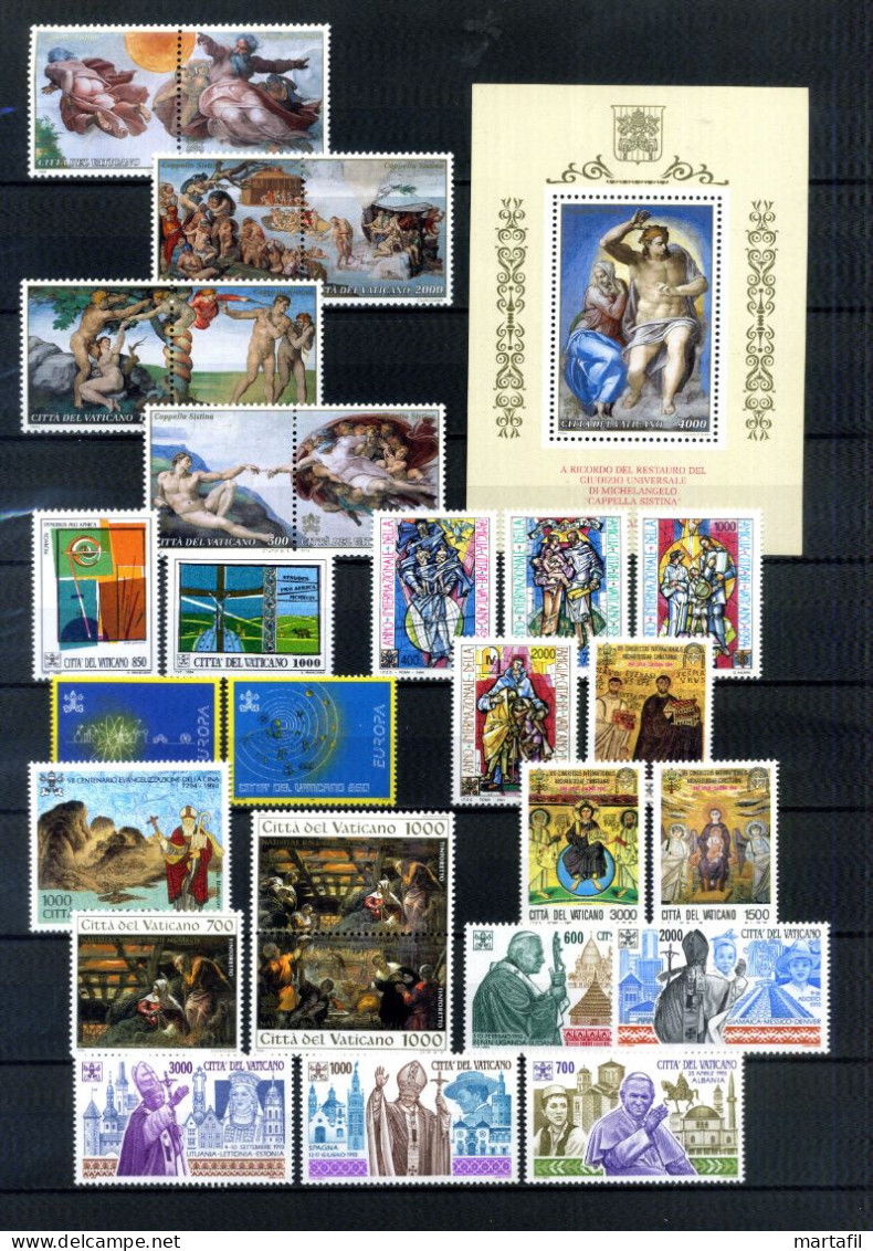 1994 VATICANO ANNATA COMPLETA Year Complete MNH ** - Ganze Jahrgänge