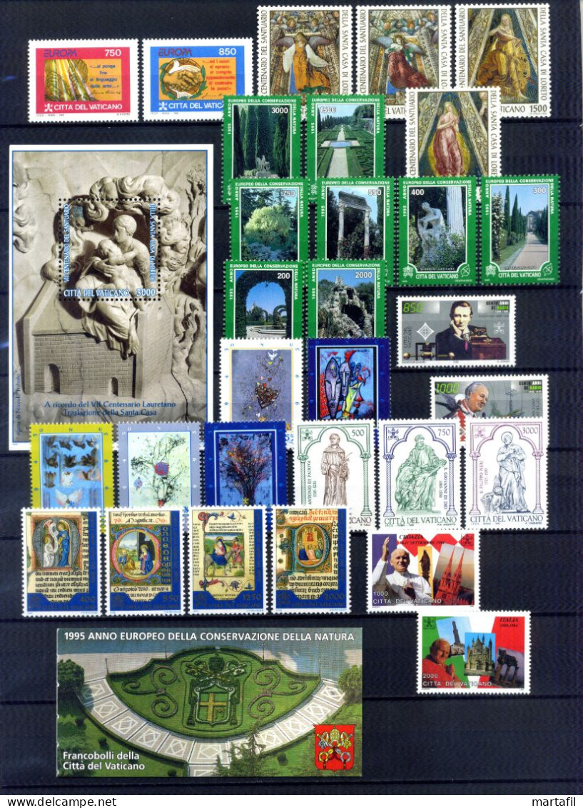 1995 VATICANO ANNATA COMPLETA Year Complete MNH ** - Ganze Jahrgänge