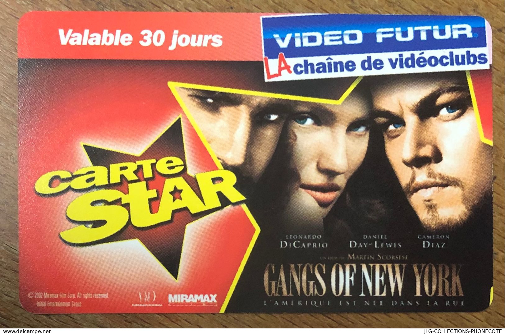 VIDEO FUTUR CARTE STAR GANGS OF NEW YORK CINEMA PAS NO TELECARTE TELEFONKARTE SCHEDA TARJETA PHONECARD PREPAID CARD - Subscription