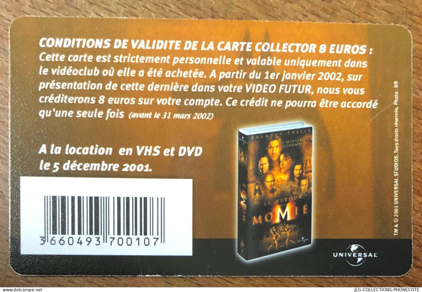 VIDEO FUTUR CARTE STAR LA MOMIE CINEMA FILM PAS NO TELECARTE TELEFONKARTE SCHEDA TARJETA PHONECARD PREPAID CARD - Subscription