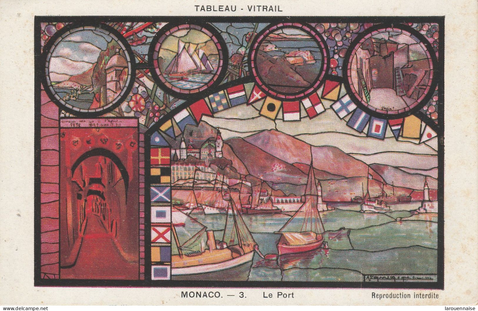 MONACO - Tableau Vitrail - Le Port - Hafen