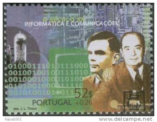 Atheism Atheist Alan M Turing, John Von Neumann, Binary Code, Codebreaker, Computer, Science, Mathematics, MNH Portugal - Informatique