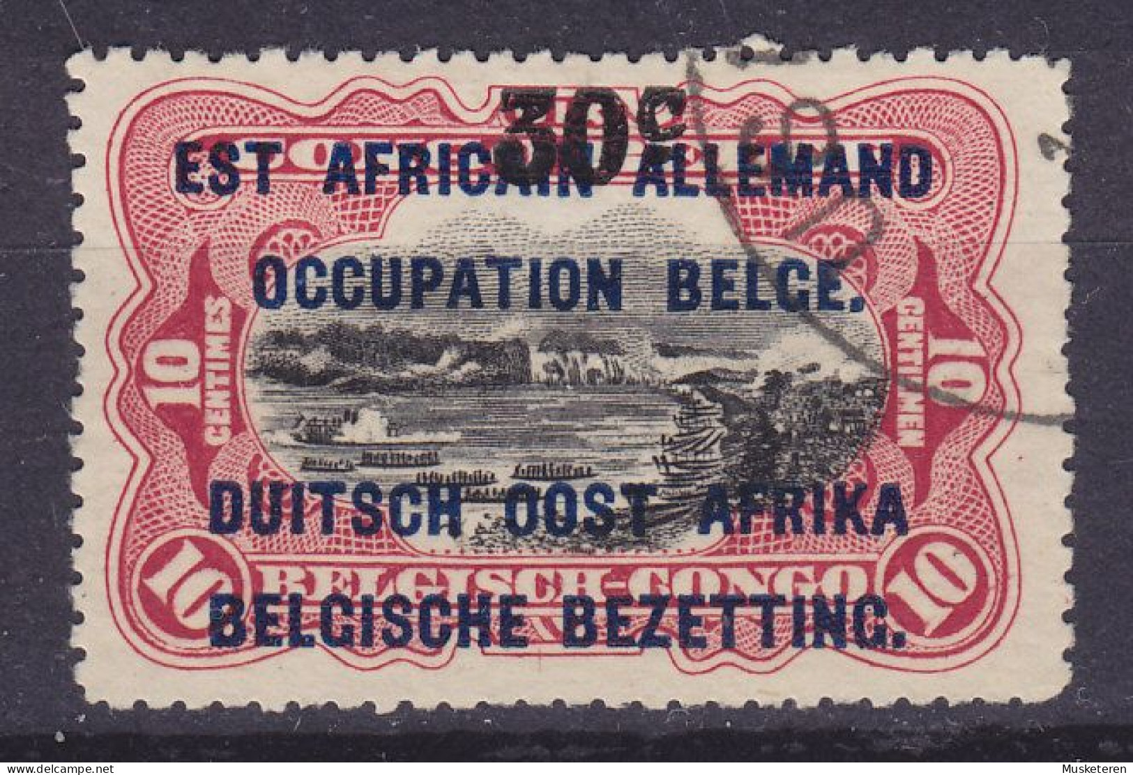 Ruanda-Urundi Belgische Besetzung Deutsch-Ostafrika 1922 Mi. 37, 30c. / 10c. Mandatsverwaltung (o) - Usati