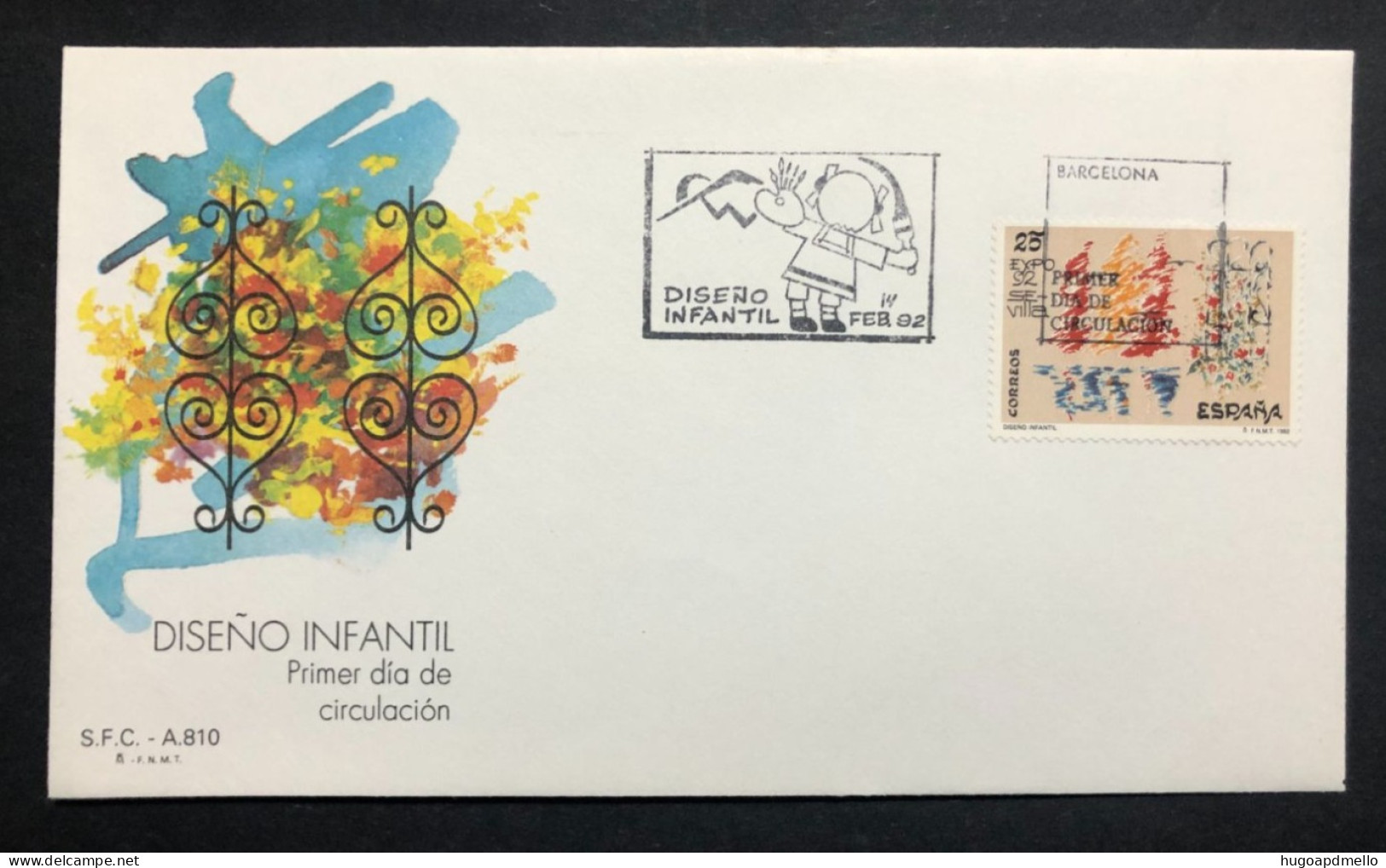 SPAIN, Uncirculated FDC,« Diseño Infantil », « Childisch Drawing », « EXPO '92 SEVILLA », 1992 - 1992 – Sevilla (Spain)